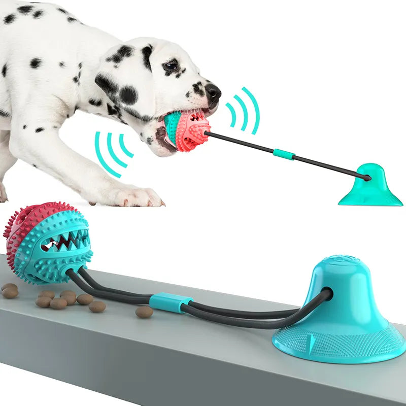 Holapet | Brinquedo Interativo para Cães com Ventosa, Corda e Dispensador Lento de Petiscos