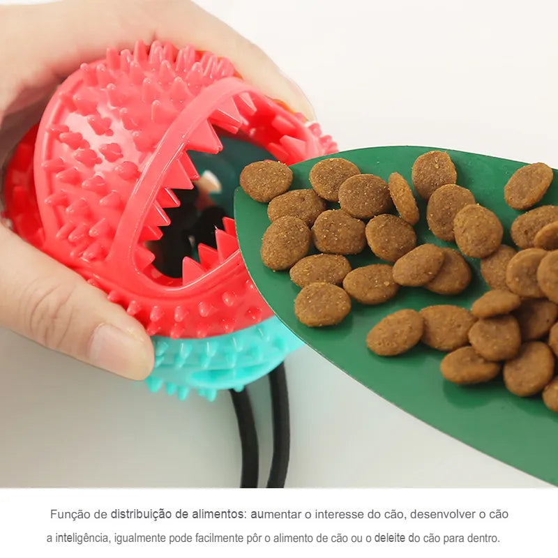Holapet | Brinquedo Interativo para Cães com Ventosa, Corda e Dispensador Lento de Petiscos
