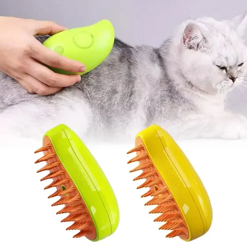 Escova a Vapor para Gatos 3 em 1 | Steamy Cat Brush